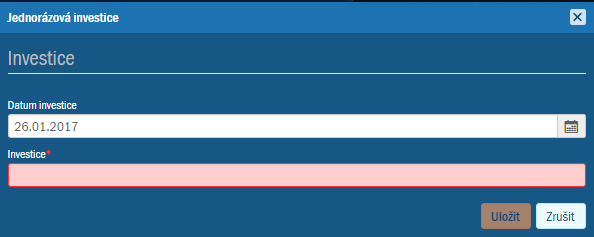 Dialog pro zadvn jednorzov investice