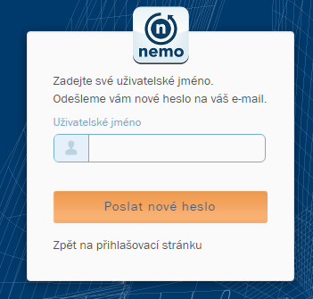 Dialog pro obnoven hesla